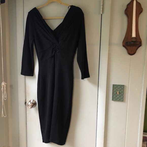 Banana Republic Dress Black Size 12 NEW Wool Blend - Picture 1 of 7